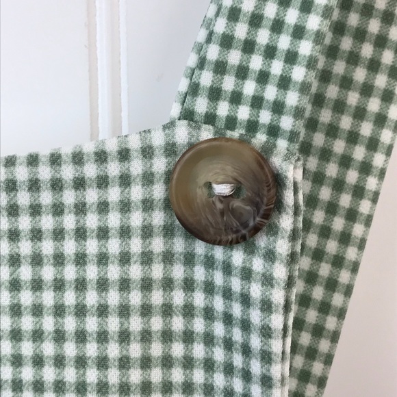 Nasty Gal Green Gingham Romper Shorts Sz 4 - Picture 5 of 13